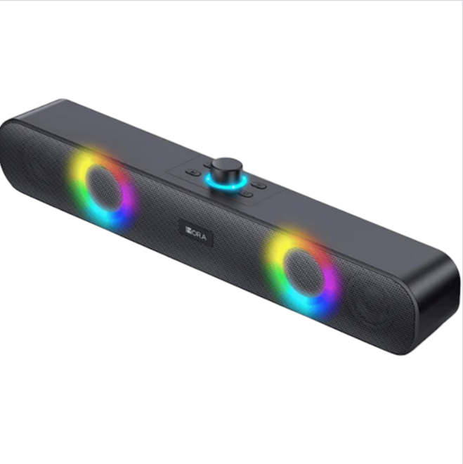 Altavoz Bluetooth portátil para PC 2400 mAh Altavoces inalámbricos para computadora de 1 hora Soporte RGB 3,5 mm AUX TF USB para uso en interiores, hogar y fiestas